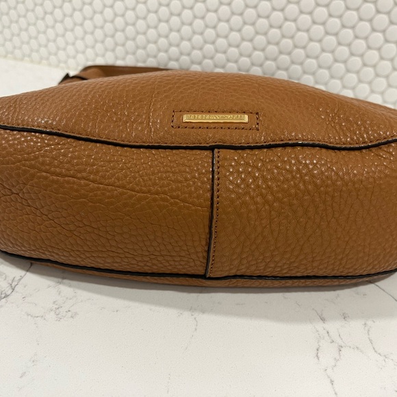 Brown leather Rebecca Minkoff shoulder bag with tassel accents. - Picture 2 of 3